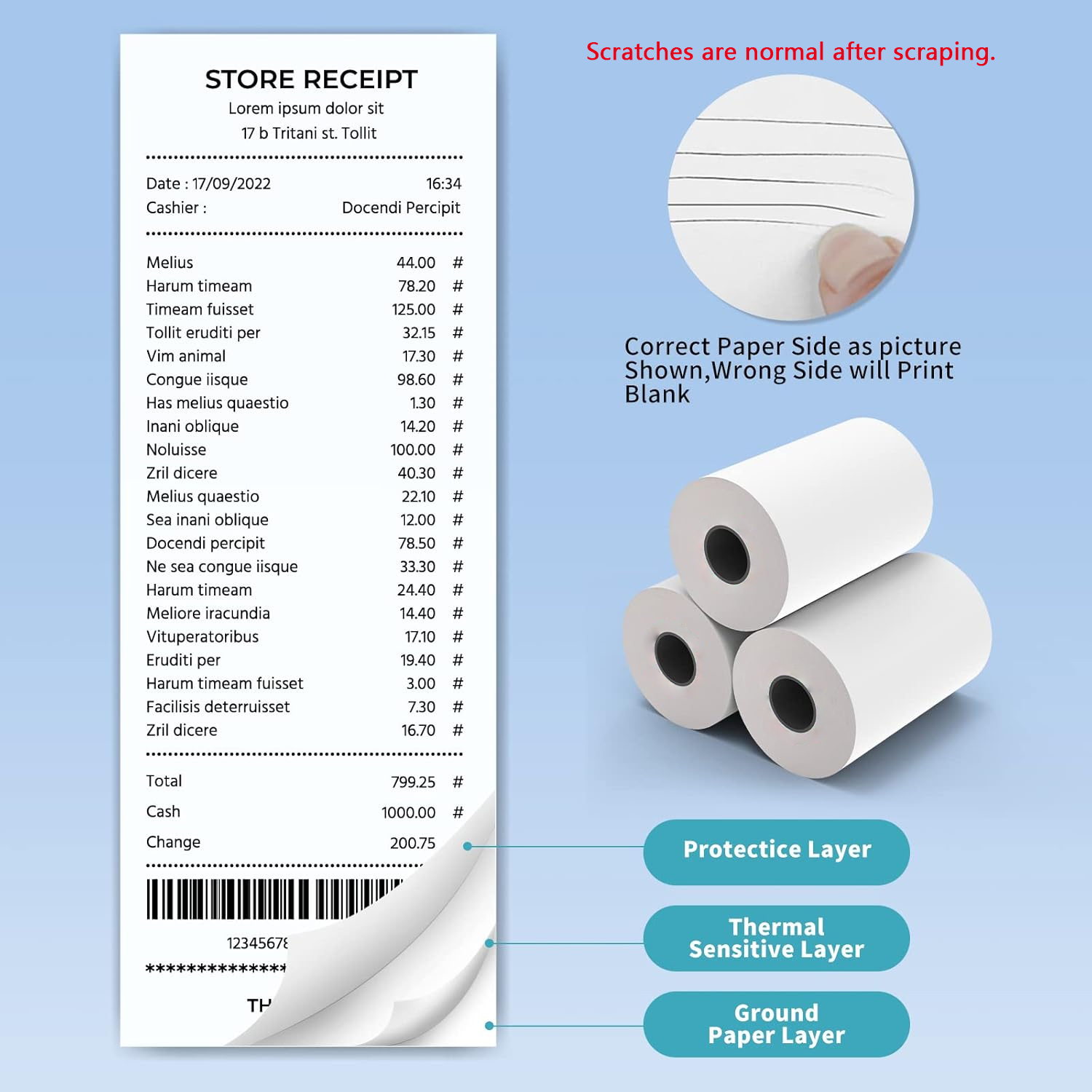 80MM Thermal Receipt Paper 3/6 - Commercial Printer 评论和价格
