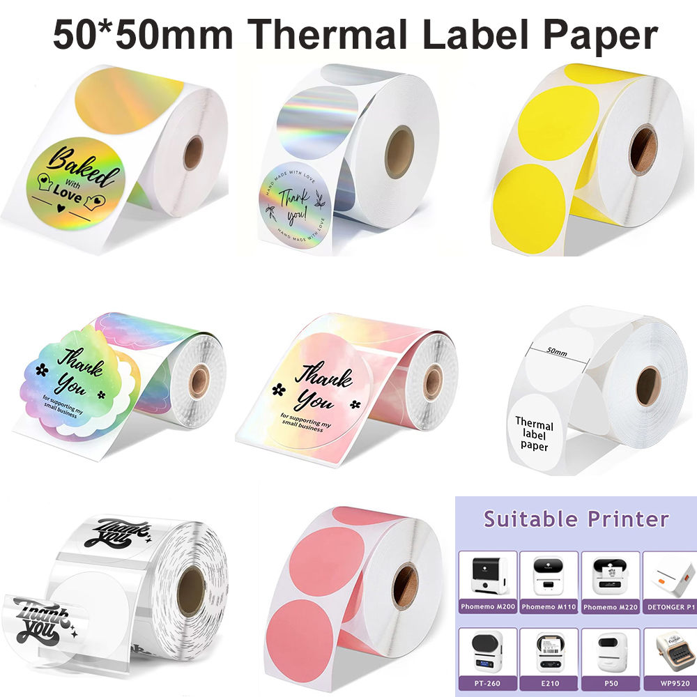 1Roll Round Circle Thermal Pap - Commercial Printer 评论和价格